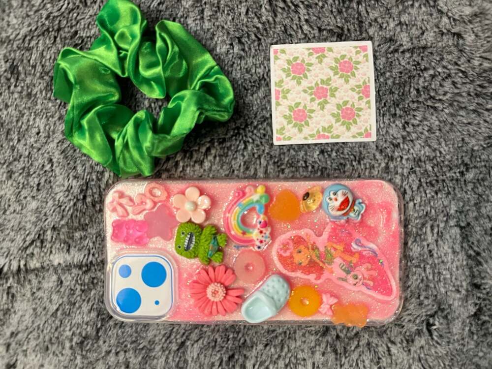Handmade Kawaii Decoden Glitter Shaker iPhone 15 Case